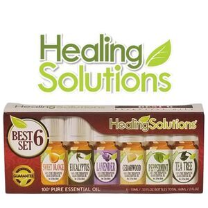 NEW Healing Solutions Best 6 Set 100% Pure Essential Oil